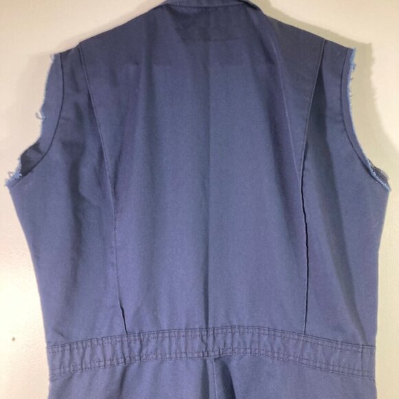 Mens Vintage Red Kap Cut Off Sleeve Coveralls Navy 42-LN Made‎ in USA - Picture 7 of 10